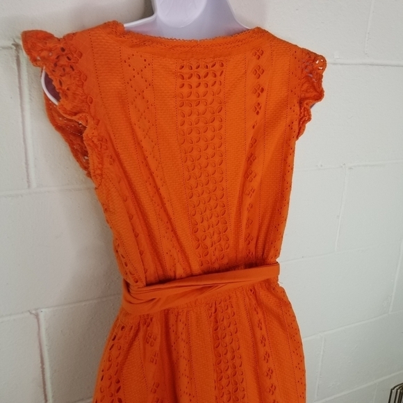 J Crew all over eyelet midi wrap dress resort orange - Picture 15 of 15
